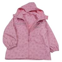 Ružová nepromokavá kvietkovana jarná bunda s kapucňou C&A