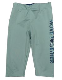 Svetlozelené capri športové legíny s nápisom Vertbaudet