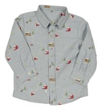 Svetlomodrá košeľa s domečky Dunnes