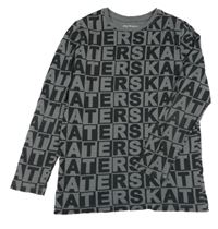 Čierno-sivé kockované tričko s písmenky Primark