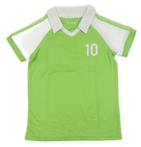 Limetkovo-bílý sportovní dres s číslom Tchibo