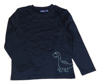 Tmavomodré thermo tričko s dinosaurom Lupilu