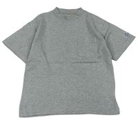 Sivé melírované tričko s vreckom