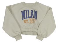 Svetlobéžová crop mikina s nápisom a číslom zn. PRIMARK