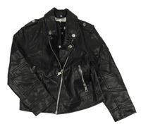 Černý koženkový podzimní křivák H&M