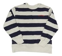 Bielo-tmavomodrá pruhovaná mikina s nápisom ZARA