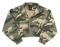 Kaki-béžová army rifľová crop bunda New Look