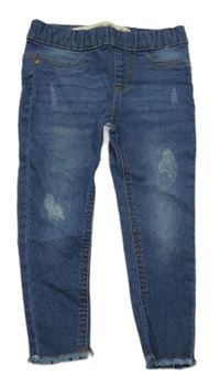 Modré riflové džegíny oušoupaného vzhledu Denim Co.