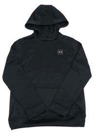 Černá thermo mikina s logem a kapsou a kapucí UNDER ARMOUR