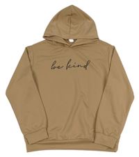 Hnedá mikina s nápisom a kapucňou SHEIN