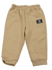 Béžovohnědé teplé tepláky s nášivkou SHEIN