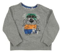 Sivá melírovaná mikina s psíkom Blu Kids