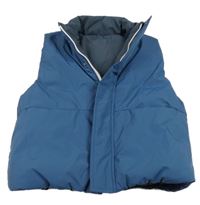 Modrá prošívaná šusťáková zateplená oboustranná vesta KIABI