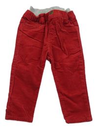 Tmavočervené manšestráky s úpletovým pasom H&M