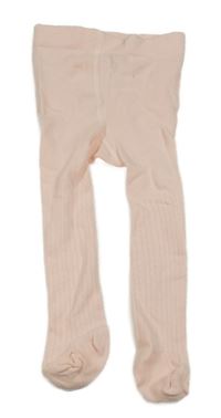 Svetloružové rebrované pančuchy H&M