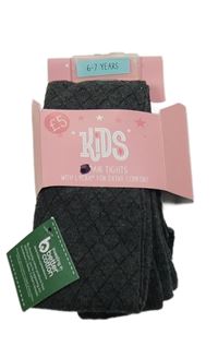 Nové - tmavosivé melírované kárované pančuchy Matalan