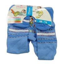 Nové - modré punčocháče s medvídkem a vzorem 