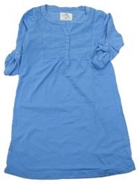 Modrá šatová tunika s výšivkou H&M