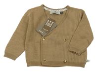 Nové - hnědobéžový rebrovaný vlnený prepínaci sveter THEIR NIBS