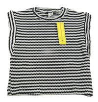 Nové - černo-bílé pruhované úpletové tričko s volánky SHEIN