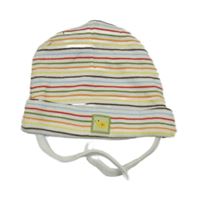 Bílo-pruhovaná zavazovací čepice s nášivkou H&M