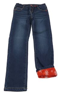 Tmavomodré skinny thermo teplákové rifle LC WaIKIKI