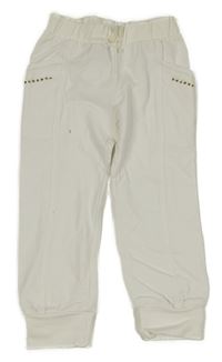 Biele cargo tepláky s mašlou a kamienkami ORIGINAL MARINES