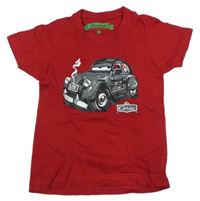 Tmavočervené tričko s autom