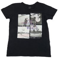 Čierne tričko s basketbalisty Chapter young