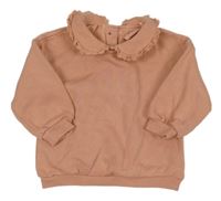 Skořicová mikina s golierikom s madeirou F&F