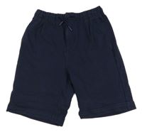 Tmavomodré chino teplákové kraťasy ZARA