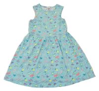 Svetlomodré šaty s obrázkami H&M