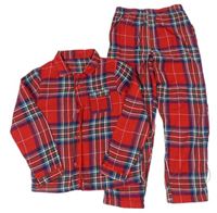 Červeno-farebné kockované pyžama Primark