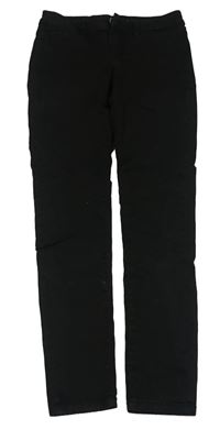 Čierne plátenné skinny nohavice