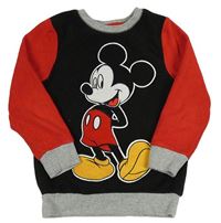 Čierno-červená fleecová mikina s Mickeym zn. Disney