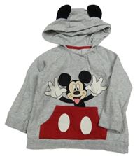 Sivá melírovaná mikina s Mickeym a kapucňou C&A