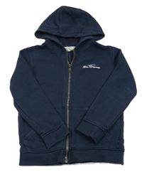 Tmavomodrá prepínaci mikina s nápisom a kapucňou Ben Sherman
