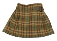 Hnedo-modro-tehlová kockovaná vlnená sukňa zn. Next