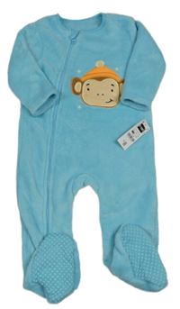 Nové - Modrý chlupatý overal s opicí Dunnes