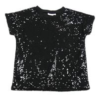 Černé flitrové slavnostní tričko Name it