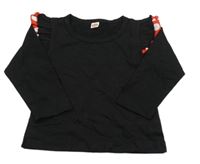 Čierne tričko s volánikmi