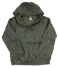 Khaki šušťáková bunda s kapucňou