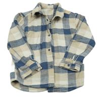 Tmavomodro-béžová kostkovaná košile George