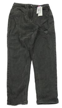 Nové - Tmavosivé mom rifle s vyšúchaním Matalan