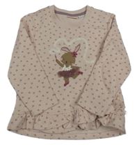 Svetloružová kvetovaná mikina s králikom Liegelind