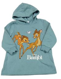 Zelenošedé teplákové šaty s Bambim a kapucí H&M