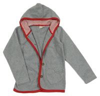 Sivá melírovaná fleecová prepínaci mikina s kapucňou