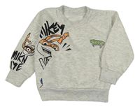 Svetlosivá melírovaná mikina s Želvou Ninja