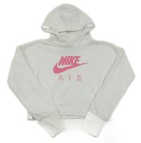 Bílá crop mikina s logem a kapucí Nike Air