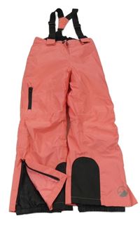 Korálovo-černé šusťákové funkční oteplovačky s odepínacími kšandami Crivit